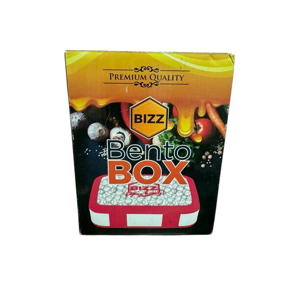 Bizz Premium Quality Bento Box Red W Baseball Design NEW - Picture 1 of 6